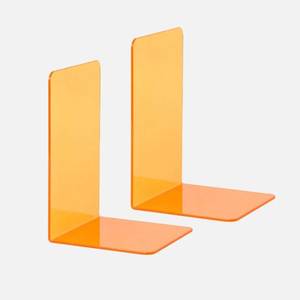 Clear Acrylic Bookends With Elegant Modern Style For Organizing Books <b>Files</b> <b>Documents</b> And Magazine Collections - Product Image 2