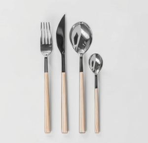 Minimalist Flatware Set With Wood Handles Stainless Steel <b>Knife</b> <b>Fork</b> Spoon For Wedding Dining Stylish Tableware Accent - Product Image 4