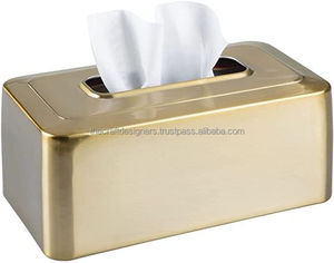 Caja de almacenamiento de pañuelos Rectangular de alto grado, hoja de Metal hecha a mano, acabado personalizado, caja de pañuelos de cocina para baño, estilo de lujo - Product Image 6