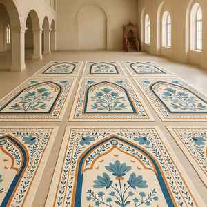 Noeuds tapis touffeté à la main laine Janamaz tapis pour Masjid et mosquée turc marocain arc Design rouge vert bleu couleur forhome masjid - Product Image 1