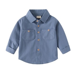 Chemise en tricot pour garçons, col rond, manches longues, 100% coton, motif rayé imprimé, séchage rapide et respirante, écologique, 180g - Product Image 1