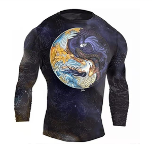 custom bjj rashguard Men Rashguard Long Sleeve Regular-Fit Compression Rash Guard - Product Image 1