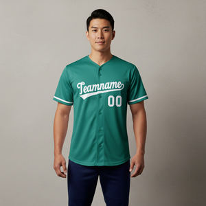 Camiseta deportiva de béisbol y softbol para hombre, personalizada por OEM, sublimada, transpirable, de talla grande, con impresión del nombre y número del equipo. - Product Image 4