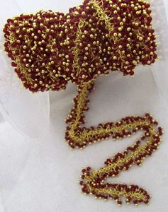 Rubelite Quartz Rondelle Plain Smooth Grape <b>Rosary</b> Chain Size 2mm Wire Wrap - Product Image 3