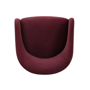 Modern <b>Velvet</b> Tub <b>Chair</b> Upholstered Dining Armchair Burgundy Leisure Seat for Restaurant Hotel Banquet Room - Product Image 6