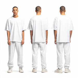 Conjunto de Camiseta y Pantalón Holgado de Verano para Hombre, Estilo Urbano, con Hombros Caídos, Tallas Grandes - Product Image 1