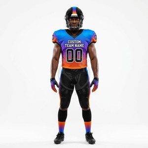 Uniformes personnalisés pour programme de football scolaire avec marquage d'équipe, en polyester extensible, coupe athlétique, en gros - Product Image 1