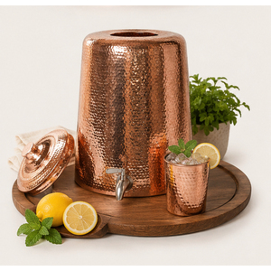 Premium Hand-Hammered Pure Copper Water Dispenser Rustproof Ayurvedic Matka Pot with Leakproof Brass Tap for Home & Office - Product Image 2