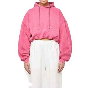 Haut à capuche court pour femme, conçu pour les tenues décontractées tendance, avec une douceur de tissu confortable et une coupe décontractée - Product Image 1