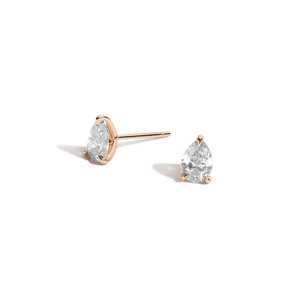 2 Carat Pear Diamond <b>Stud</b> <b>Earrings</b> Wholesale 14k Solid Gold Lab Grown Claw Prong V Bottom Minimalist Solitaire Dainty <b>Stud</b> Pairs - Product Image 3