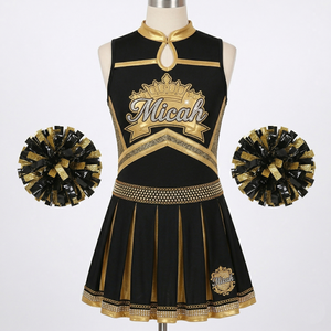 Uniformes de cheerleading personnalisés, vêtements d'équipe haute performance en spandex, broderie en twill avec strass sur le devant, tailles pour filles et adultes, vente en gros - Product Image 3