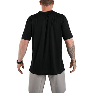 Camiseta negra de cuello redondo de alta calidad, camiseta de entrenamiento físico para gimnasio, camiseta lisa en blanco para hombre, el precio más vendido - Product Image 3