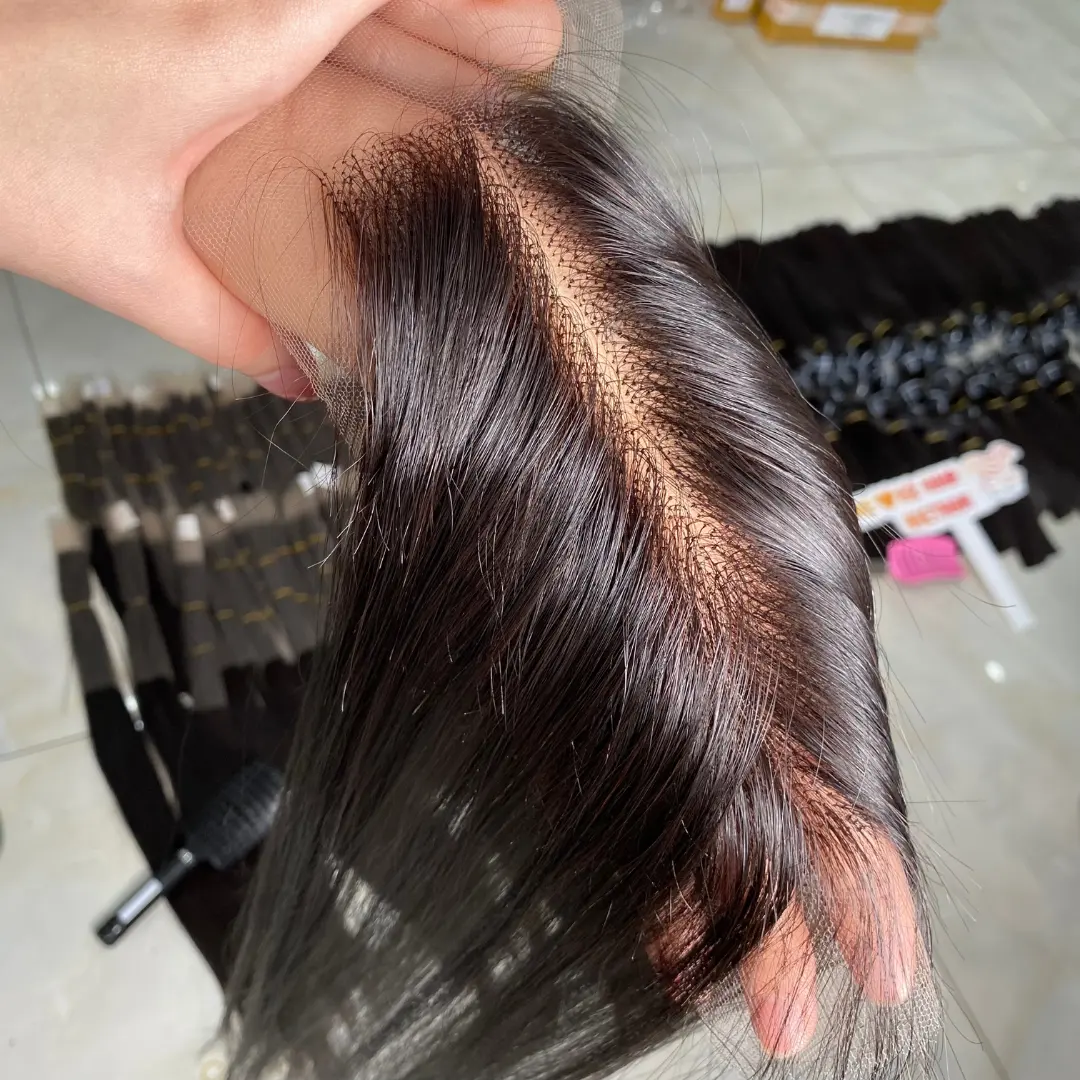 Groothandel Hd Kant Sluiting En Frontale Human Hair Extensions, Topkwaliteit Cuticula Uitgelijnd Virgin Remy Vietnamese Haar