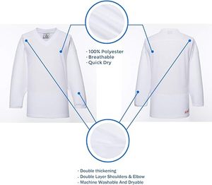 เสื้อฮอกกี้น้ำแข็งแบบสั่งทำพิเศษ พิมพ์ลายใหม่ปี 2026 แขนสั้น ชื่อทีมตามสั่ง ผ้าโพลีเอสเตอร์ 100% เป็นมิตรกับสิ่งแวดล้อม ระบายอากาศได้ดี มีไซส์พลัส - Product Image 3
