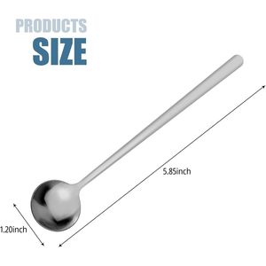 Set di 6 Cucchiaini in Acciaio Inox per Caffè e Tè, Cucchiaini Rotondi per Dessert, Torte e Gelati - Product Image 3