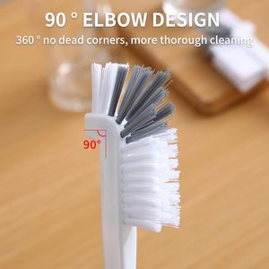 Brosse de nettoyage ménagère à angle droit, manche en nylon, brosse de salle de bain en plastique PP, éponge à récurer, <span class=keywords><strong>coin</strong></span> de l'évier, bouteille, <span class=keywords><strong>vaisselle</strong></span> - Product Image 3
