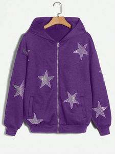 Sudadera con capucha personalizada para hombre, de alto gramaje, con pedrería, estilo Y2K vintage, con cremallera, lavado ácido, 100% algodón, 350GSM, oversize, streetwear, estampado de llamas de invierno - Product Image 6