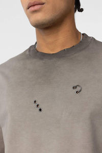 Camisetas al por mayor de nueva llegada con lavado ácido para hombre, elegantes, personalizables, lisas, 100% algodón, estilo oversize y desgastado. - Product Image 6