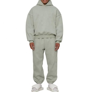 Sweat à capuche pour homme 100 % coton, coupe oversize, épaules tombantes, personnalisable, vierge, double épaisseur 500 g/m², lourd - Product Image 2