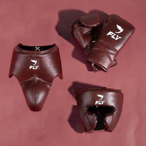 Professional Boxing Gloves Headgear and Groin Guard Set with Lace Up Design for Training and Sparring - Product Image 1