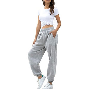 Pantalones deportivos de cintura alta para mujer, pantalones deportivos holgados para hacer ejercicio, pantalones deportivos informales para hacer ejercicio - Product Image 3