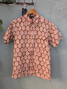 Chemise décontractée pour homme à manches courtes, imprimé floral, en popeline, col rabattu, style estival, tissée, respirante - Product Image 5