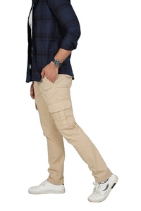 Pantalon de travail décontracté en toile respirant et imperméable pour homme, taille élastique, vente chaude, pantalon cargo en polyester/coton, personnalisable en gros - Product Image 3