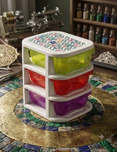 RIVER PLAST Stackable Plastic <b>Storage</b> <b>Drawers</b> Rectangle Three-Layer PP Material for Kitchen Neatening <b>Storage</b> - Product Image 2