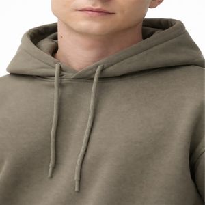 Sweat à capuche uni pour homme, coton molletonné, avec cordon de serrage réglable, couleur unie, poche kangourou. - Product Image 4