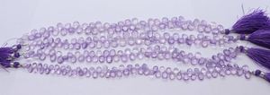 Perles d'améthyste naturelle violette facettées en forme de poire, 5x7 mm, 9 pouces, pour bijoux - Product Image 4