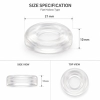 Butoirs de porte en PVC transparents et plats, autocollants, protection de surface 21x10mm