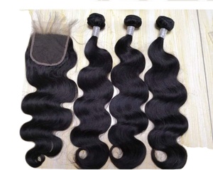 Extensions de cheveux humains vierges indiens 100% naturels, alignés aux cuticules, de haute qualité, ondulés, bruts et non traités, en lots pour tissage - Product Image 2