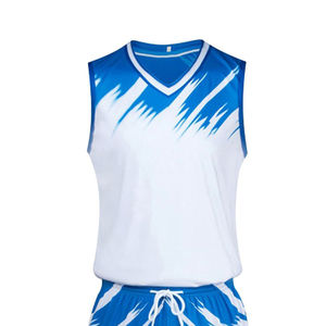 Nouvelle conception, uniformes de basketball respirants imprimés, ensemble sportif décontracté unisexe pour hommes, logo personnalisé, sans manches, personnalisation possible - Product Image 5