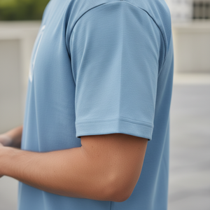 T-shirt imprimé surdimensionné pour homme avec logo personnalisé sur le devant, respirant, séchage rapide, molleton épais écologique, épaules tombantes - Product Image 5
