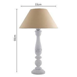 White PVC <b>Cordless</b> Pillar <b>Table</b> <b>Lamp</b> Decorative Bedside Desk Light European Style Living Room Bedroom Tabletop Indoor Use - Product Image 2