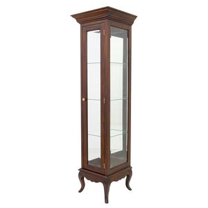 Traditional Antique Solid Mahogany Wood Single Door <b>Cabinet</b> with 3 Shelves Raised Panel Door for Hotel and Living Room <b>Storage</b> - Product Image 1