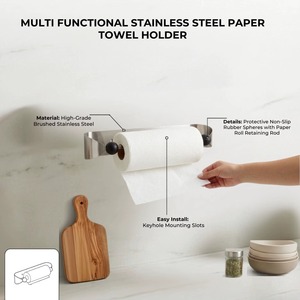 Porte-serviettes mural de qualité supérieure, fabriqué en acier inoxydable et en alliage de zinc, pour une utilisation en cuisine, disponible au prix d'exportation - Product Image 6