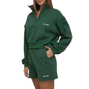 Conjunto Deportivo Casual de 2 Piezas para Mujer con Logotipo Personalizado OEM, 100% Algodón Transpirable, Corte Regular, Conjuntos Cortos de Primavera-Verano - Product Image 3
