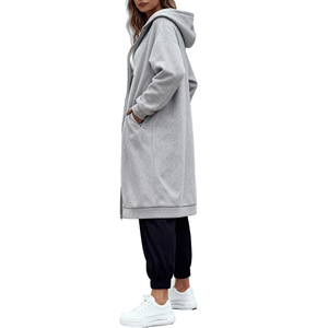 Vestido Sudadera con Capucha para Mujer, Manga Larga, Oversize, Casual, 100% Algodón, Invierno, Bordado, Transpirable, OEM, Personalizado, Estampado, Felpa - Product Image 1