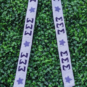 Correa de Repuesto para Bolso con Cuentas de Alfabeto de Estrella Morada, Ajustable y Bordada para Mujer - Product Image 1