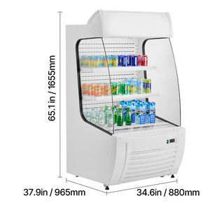 Espositore Refrigerato a 2 Livelli per Cucina Commerciale con LED e Barriera d'Aria - Ideale per Negozi e Asporto - Product Image 5