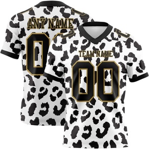 Custom Pink Leopard Print <b>Sports</b> <b>Jersey</b> V Neck Football Shirt Team Name Number Rugby Top - Product Image 2