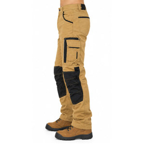 กางเกงทำงานนิรภัยสำหรับผู้ชาย สำหรับงานกลางแจ้ง มีแถบสะท้อนแสง เอวยางยืด ผลิตจากโพลีเอสเตอร์ แห้งเร็ว ระบายอากาศได้ดี - Product Image 4