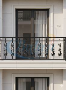 Grille de sécurité de balcon moderne en fonte sablée avec garantie de 5 ans, en aluminium et fer, pour escaliers et balcons, OEM B2B - Product Image 2