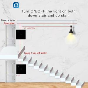 Wi-Fi Smart <b>Light</b> <b>Switch</b> 1/2/3/4 Gang <b>Wall</b> <b>Switch</b>, Supports 2-Way Multi-Control, App Control Compatible <b>with</b> Alexa & Google Home - Product Image 2