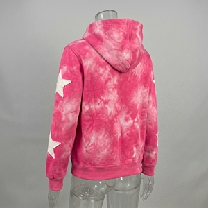 Sweat-shirt à capuche rose Snowgrace avec appliques étoiles, coupe classique, unisexe, vêtements décontractés d'hiver - Product Image 4