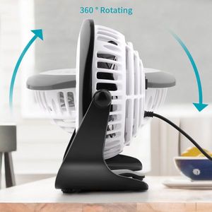 Ventilatore da Scrivania USB Mini da 4 Pollici, Silenzioso e Potente, 2 Velocità, Bassa Rumorosità, Rotazione a 360 Gradi, Cavo USB da 3,8 Piedi, Alimentato via USB, Ventilatore da Tavolo Fresco ed Efficiente - Product Image 5