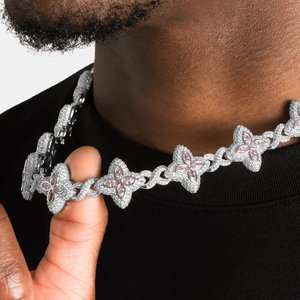Collier à maillons en or plaqué or avec moissanite scintillante pour homme, style hip-hop, argent 925, bijoux de créateur de luxe, cadeau élégant personnalisé - Product Image 1