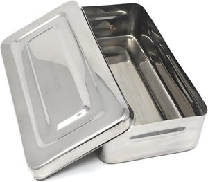 Juego de 13 Piezas de Instrumentos Quirúrgicos Menores Básicos, Incluye Pinzas, Tijeras, Portaagujas, Caja de Esterilización de Acero Inoxidable con Tapa - Product Image 3