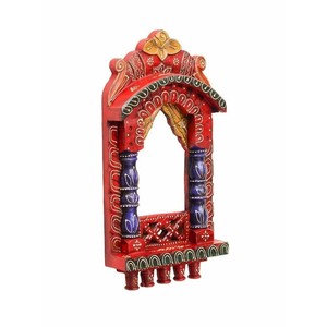 Cadre décoratif en bois de teck sculpté - Motif traditionnel de Jaipur - Vente en gros - Product Image 4